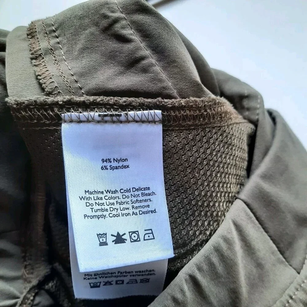 Eddie Bauer First Ascent Shorts Womens 12 Green Pull On Hiking Stretch‎ Nylon